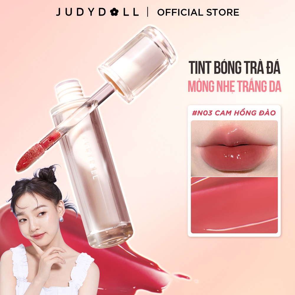 Ảnh Son Tint Bóng JUDYDOLL Trà Đá 1.8g Căng Bóng Mọng Nước Ẩm Mượt Môi Siêu Lì Bền Màu Tạo Hiệu Ứng Tráng Gương 1