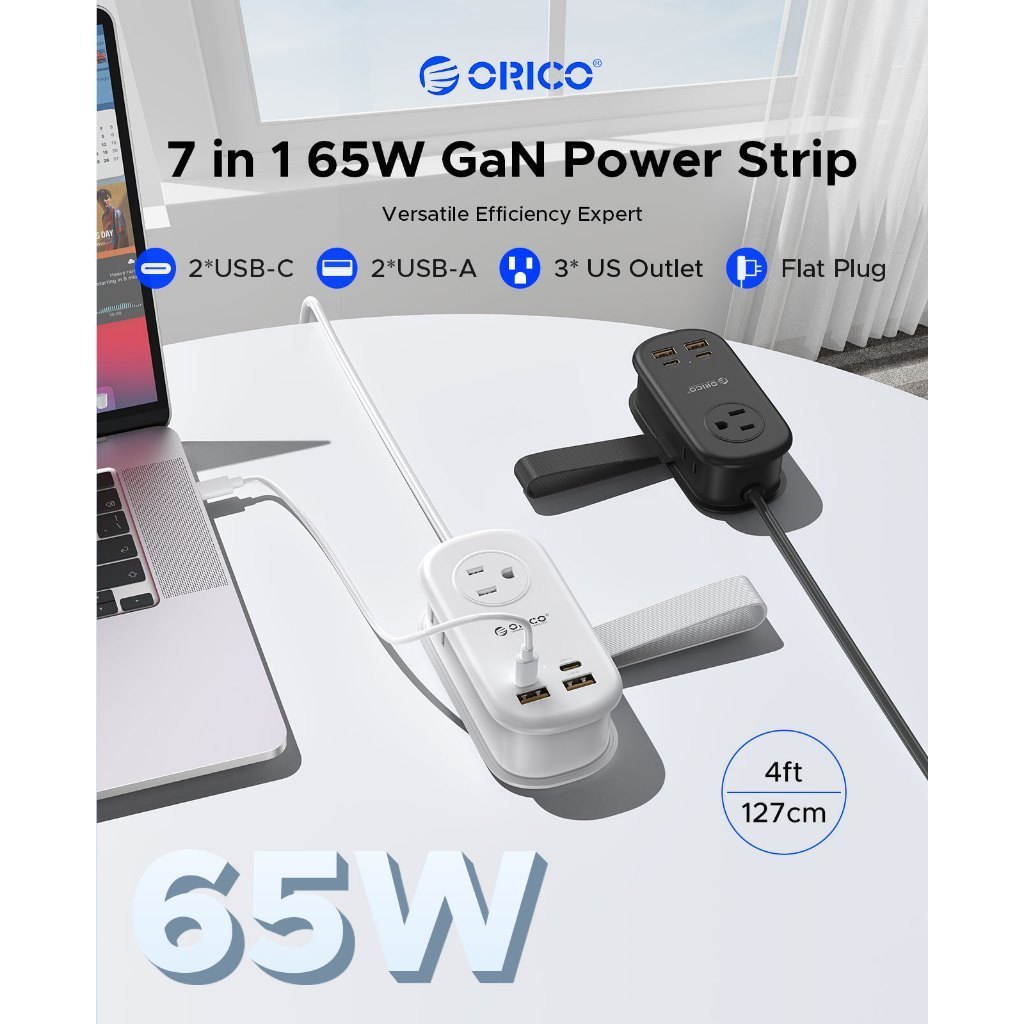 Dây nguồn ORICO GaN 65W Sạc nhanh USB Type C 220V Dây nối dài Hỗ trợ Điện thoại (AP3-65W)