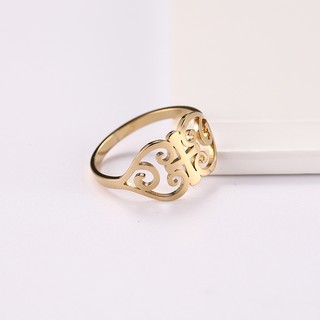 SKYRIM Thép Không Gỉ Vàng Trái Tim Nhẫn Đeo Chéo Nam Nữ Thời Trang Dainty Trang Sức Phụ Kiện
