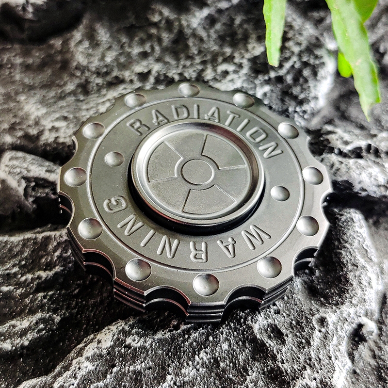 Cảnh Báo Bức Xạ Fidget Clicker Spinner EDC Gear Tay Spinner Người Lớn Fidget Đồ Chơi ADHD Dụng Cụ Lo Âu Đồ Chơi Giảm Căng Thẳng