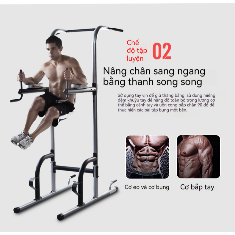 Leikefitness Xà đơn xà kép Có đệm Pull Up Bar 6 điều chỉnh độ cao Chịu được 150kg, xà đơn đa năng.