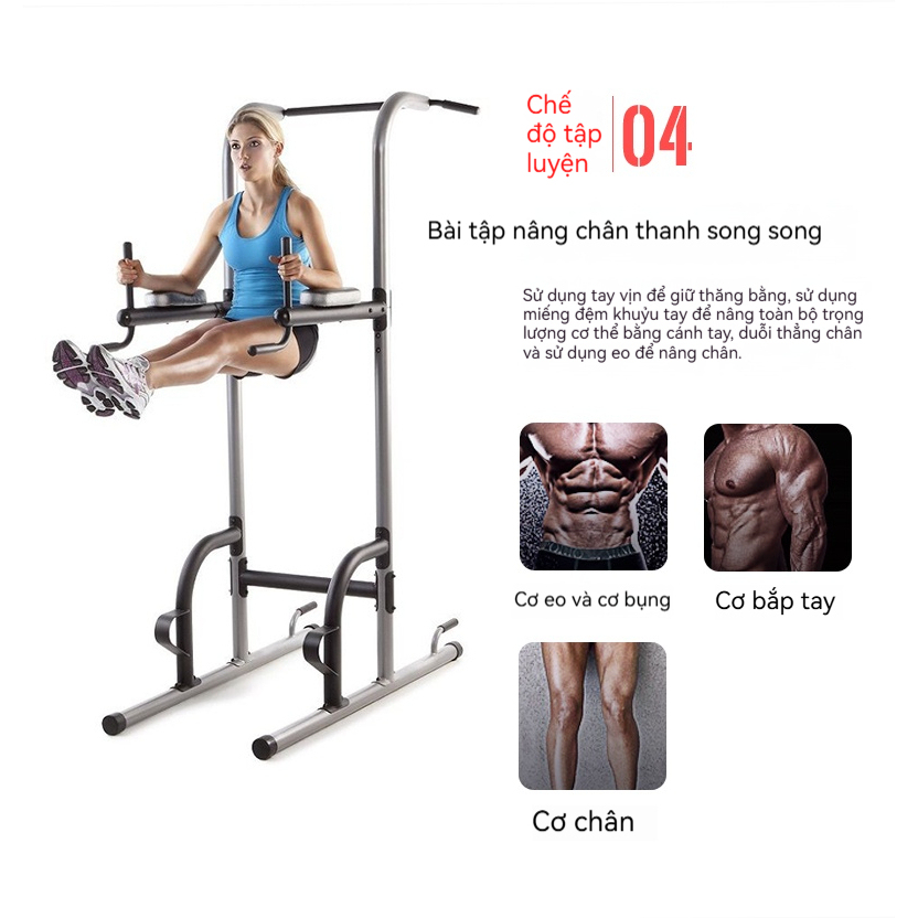 Leikefitness Xà đơn xà kép Có đệm Pull Up Bar 6 điều chỉnh độ cao Chịu được 150kg, xà đơn đa năng.