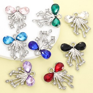 10 Chiếc Tuyệt Đẹp Kim Cương Giả Inlay Tua Rua Nơ Quyến Rũ Phong Cách Công Chúa Vòng Tay Bông Tai Trang Trí Quần Áo DIY Tinh Tế Lấp Lánh Nơ Mặt Dây - Quà Tặng Lý Tưởng Cho Bạn Gái