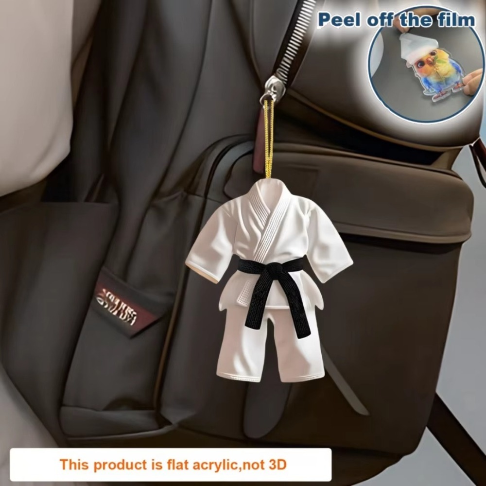 FANIELLAPOWELL 5 Móc Khóa Mặt Dây Chuyền, Quần Áo Taekwondo Thể Thao Theo Chủ Đề Trang Trí Quyến Rũ, 2D Phẳng Acrylic Treo Trang Trí Quà Tặng