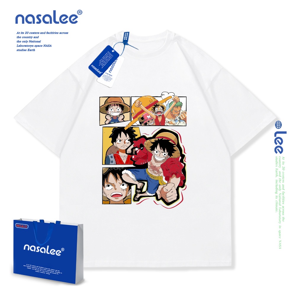 NASA One Piece Trẻ Em Mùa Hè Cổ Tròn Tay Ngắn Cotton Nguyên Chất Nam Nữ Trẻ Em Áo Hoạt Hình