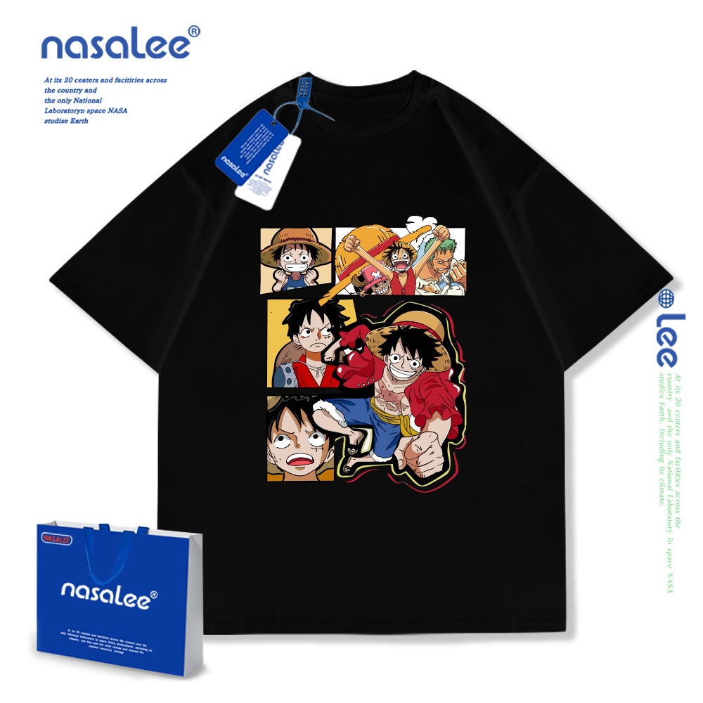 NASA One Piece Trẻ Em Mùa Hè Cổ Tròn Tay Ngắn Cotton Nguyên Chất Nam Nữ Trẻ Em Áo Hoạt Hình