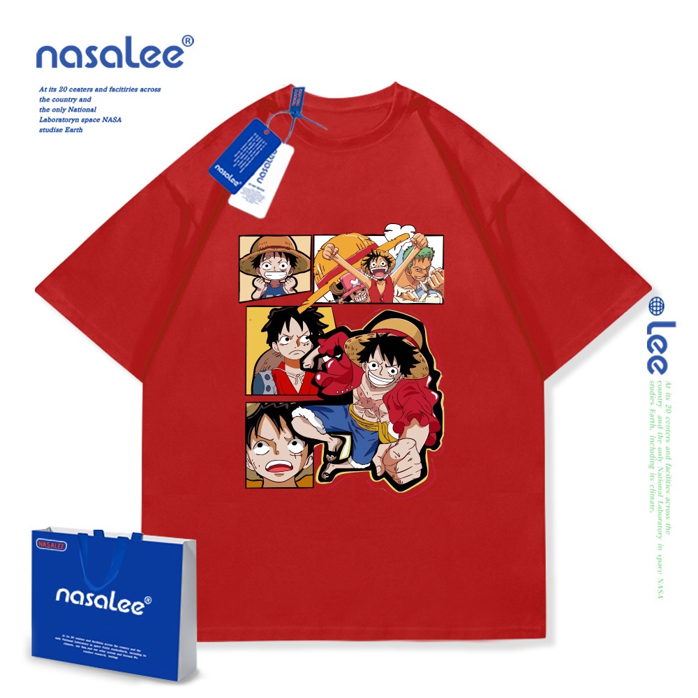 NASA One Piece Trẻ Em Mùa Hè Cổ Tròn Tay Ngắn Cotton Nguyên Chất Nam Nữ Trẻ Em Áo Hoạt Hình