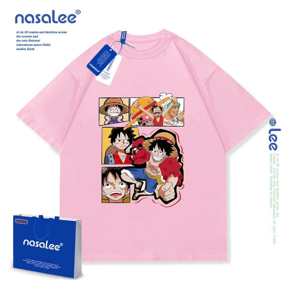 NASA One Piece Trẻ Em Mùa Hè Cổ Tròn Tay Ngắn Cotton Nguyên Chất Nam Nữ Trẻ Em Áo Hoạt Hình