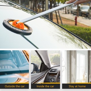 SEAMETALTAL Rửa Xe Cây Lau Kính Chắn Gió Bàn Chải Làm Sạch Xe Chi Tiết Cửa Sổ Dụng Cụ 180° Đầu làm sạch xoay Tay cầm mở rộng