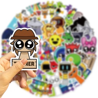 Bộ 50 Hoạt Hình Vui Nhộn Incredibox Sprunki Trò Chơi Anime Miếng Dán Đồ Chơi Trẻ Em DIY Laptop Hành Lý Miếng Dán Điện Thoại