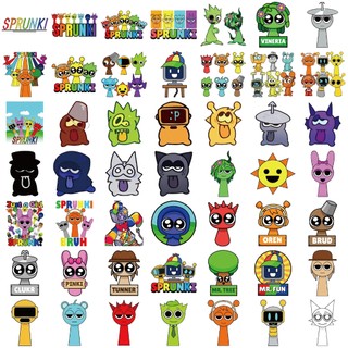Bộ 50 Hoạt Hình Vui Nhộn Incredibox Sprunki Trò Chơi Anime Miếng Dán Đồ Chơi Trẻ Em DIY Laptop Hành Lý Miếng Dán Điện Thoại