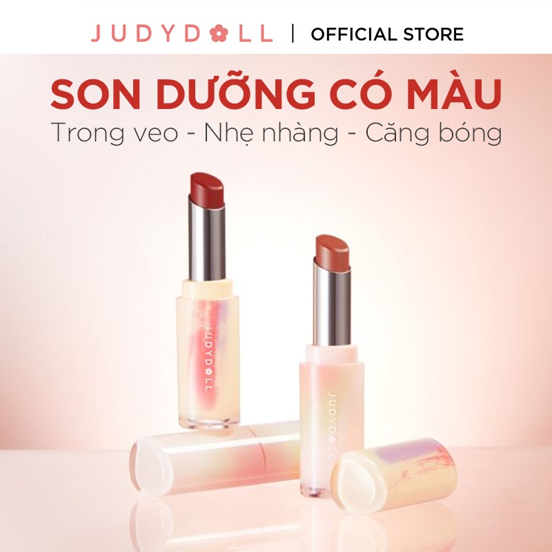 Ảnh Son Dưỡng Có Màu JUDYDOLL 3g Dưỡng Ẩm Bóng Tráng Gương Sáng Lấp Lánh Mịn Môi Bền Màu Che Phủ Vân Môi 3