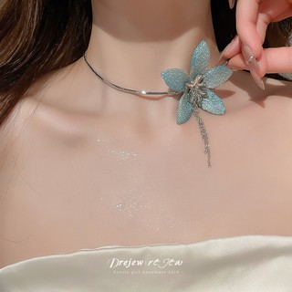 DREJEW Vải tua rua vòng cổ rừng tươi ngọt ngào xương đòn chuỗi thời trang đa năng trang trí vòng cổ