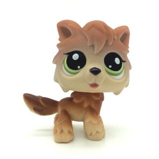 Mini Littlest Pet Shop Đồ Chơi 2141 Sói Nâu Tan Husky Timberwolf Mắt Xanh Chó Động Vật Hình