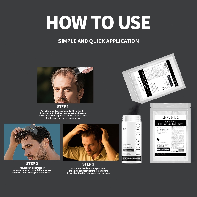 Bột phủ dày tóc hói tóc thưa LEWEDO Hair Trang phục bổ sung 100g