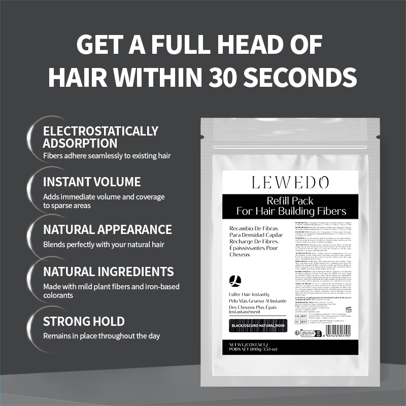 Bột phủ dày tóc hói tóc thưa LEWEDO Hair Trang phục bổ sung 100g