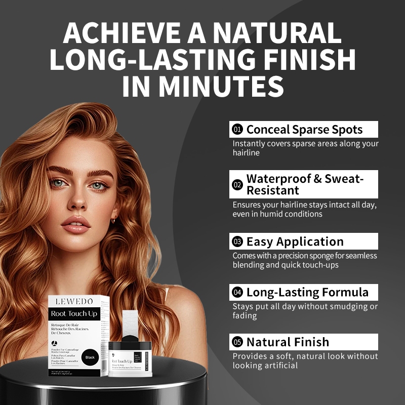 LEWEDO Hairline Powder Chống Thấm Nước Phấn Tóc Kem Che Khuyết Điểm Tóc Màu Tóc Touch Up 4g