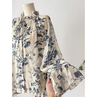 Áo sơ mi dài tay có cổ hoa phong cách Hàn Quốc dành cho nữ