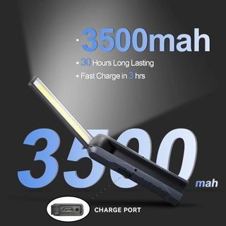 Đèn LED làm việc Đèn pin sạc USB Đèn LED có đế từ tính, móc, cho cơ khí, sửa chữa, cắm trại, khẩn cấp