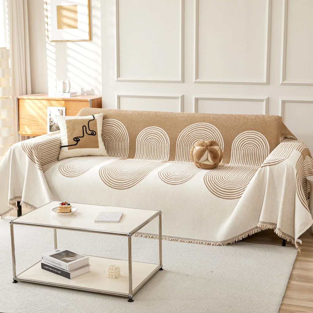 Vỏ Sofa Bohemian, Chăn Sofa Chenille Chống Mèo Trầy Xước Bốn Mùa Đa Năng Chống Trơn Trượt Trang Trí Nhà Cửa Thiết Bị Nội Thất