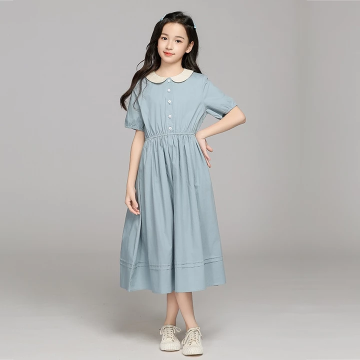 3-14 Tuổi Bé Gái Váy Trẻ Em Váy Trẻ Em Váy Trẻ Em Bé Gái Phiên Bản Hàn Quốc Thường Ngày Preppy Phong Cách Đầm