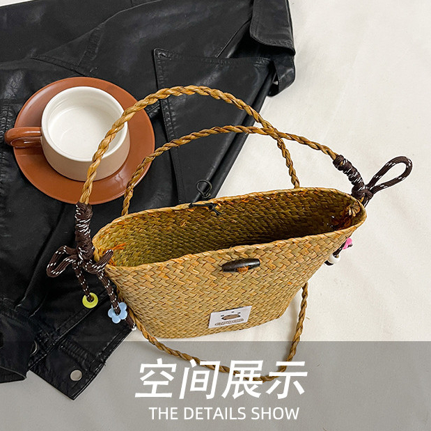 Túi rơm nữ đeo vai/xô/ngang, phong cách mới, dệt