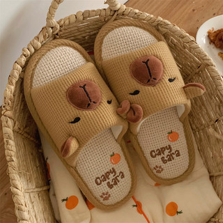 Xixitiao Dép Đi Trong Nhà Bằng Vải Lanh Hiệu Capibala Phù Hợp Sử Dụng Cả Bốn Mùa