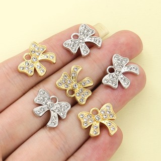 10 Chiếc Phong Cách Đơn Giản Nơ Quyến Rũ Với Kim Cương Giả Sáng Bóng, Bông Tai Vòng Cổ Dễ Thương Vòng Tay Móc Khóa Túi Phụ Kiện Và Trang Trí Dây Xích DIY Thiết Kế Nơ Mặt Dây Hợp Kim