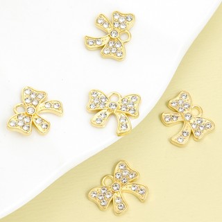 10 Chiếc Phong Cách Đơn Giản Nơ Quyến Rũ Với Kim Cương Giả Sáng Bóng, Bông Tai Vòng Cổ Dễ Thương Vòng Tay Móc Khóa Túi Phụ Kiện Và Trang Trí Dây Xích DIY Thiết Kế Nơ Mặt Dây Hợp Kim