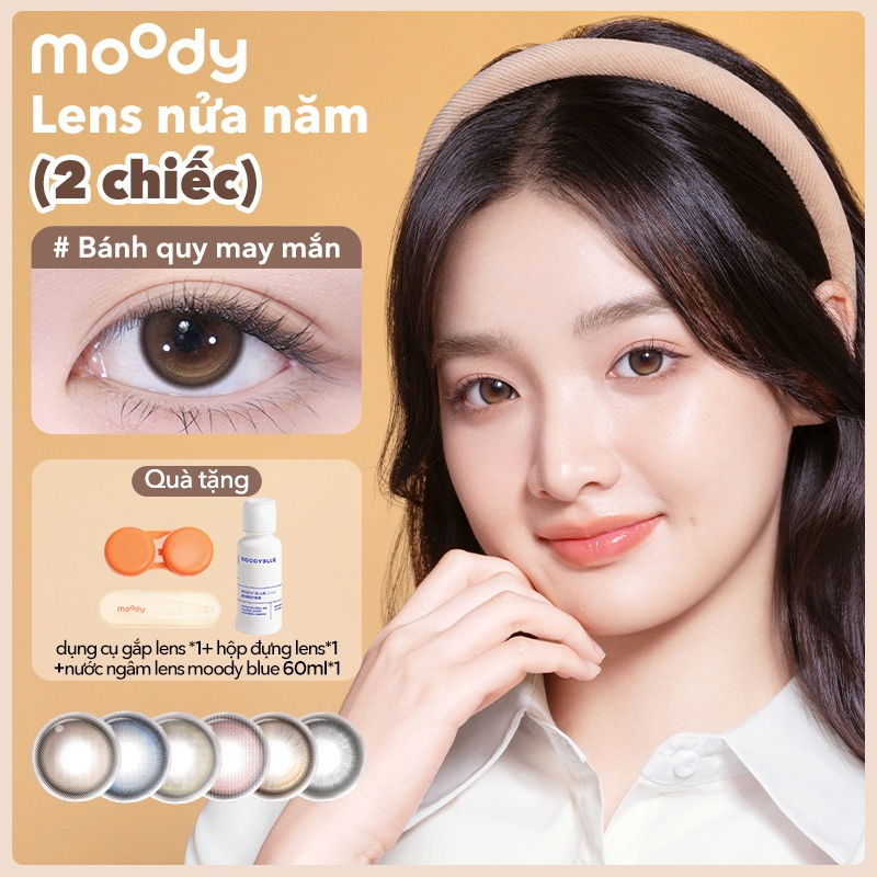 Ảnh Kính áp tròng dùng một lần moody, 6 tháng, mẫu nâu đen tự nhiên, độ cận 0-7, độ giãn tròng 14.0 - 14. 5mm, giá 1 cặp (02 chiếc) 1
