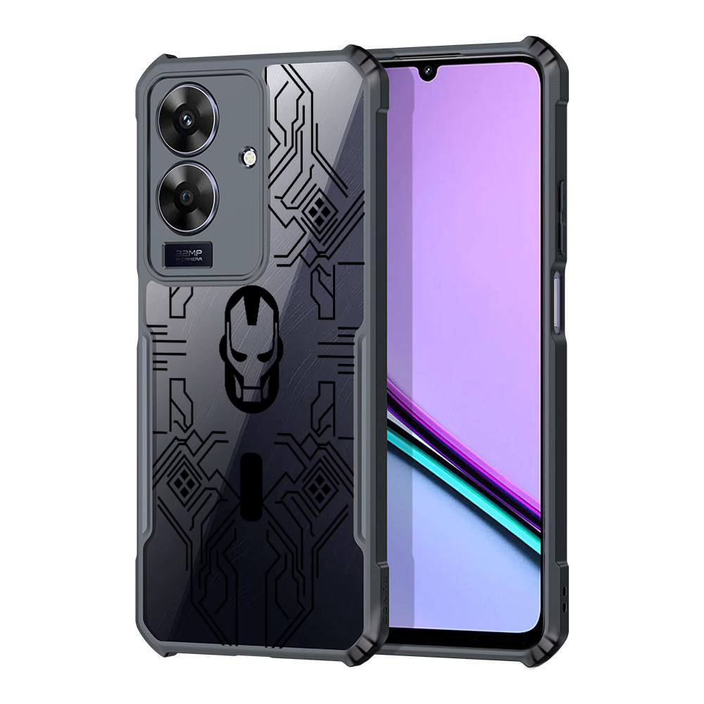 Ốp lưng trong suốt chống sốc phong cách Mecha sang trọng Realme 14X 14 13 12 12X 11 10 9 9i P1 Speed Pro Plus 4G 5G Iron Man Vỏ TPU