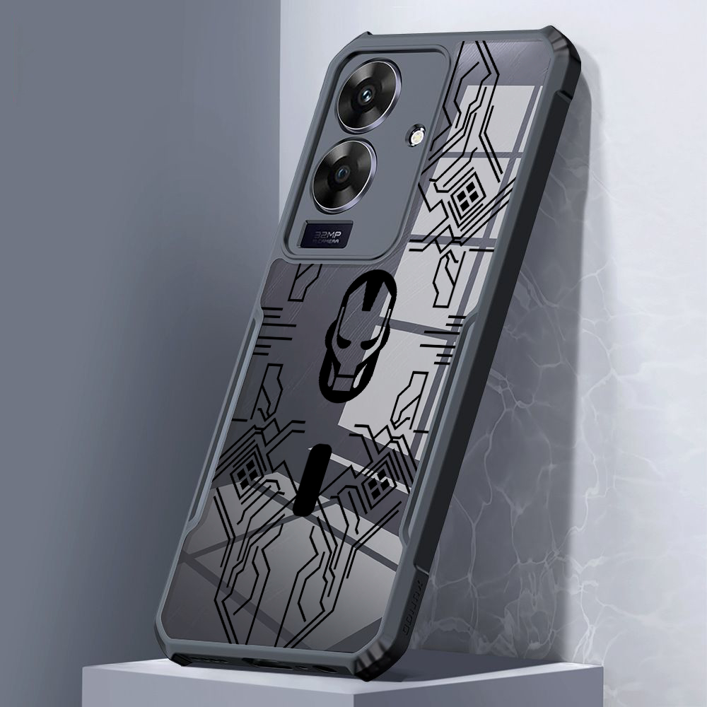 Ốp lưng trong suốt chống sốc phong cách Mecha sang trọng Realme 14X 14 13 12 12X 11 10 9 9i P1 Speed Pro Plus 4G 5G Iron Man Vỏ TPU