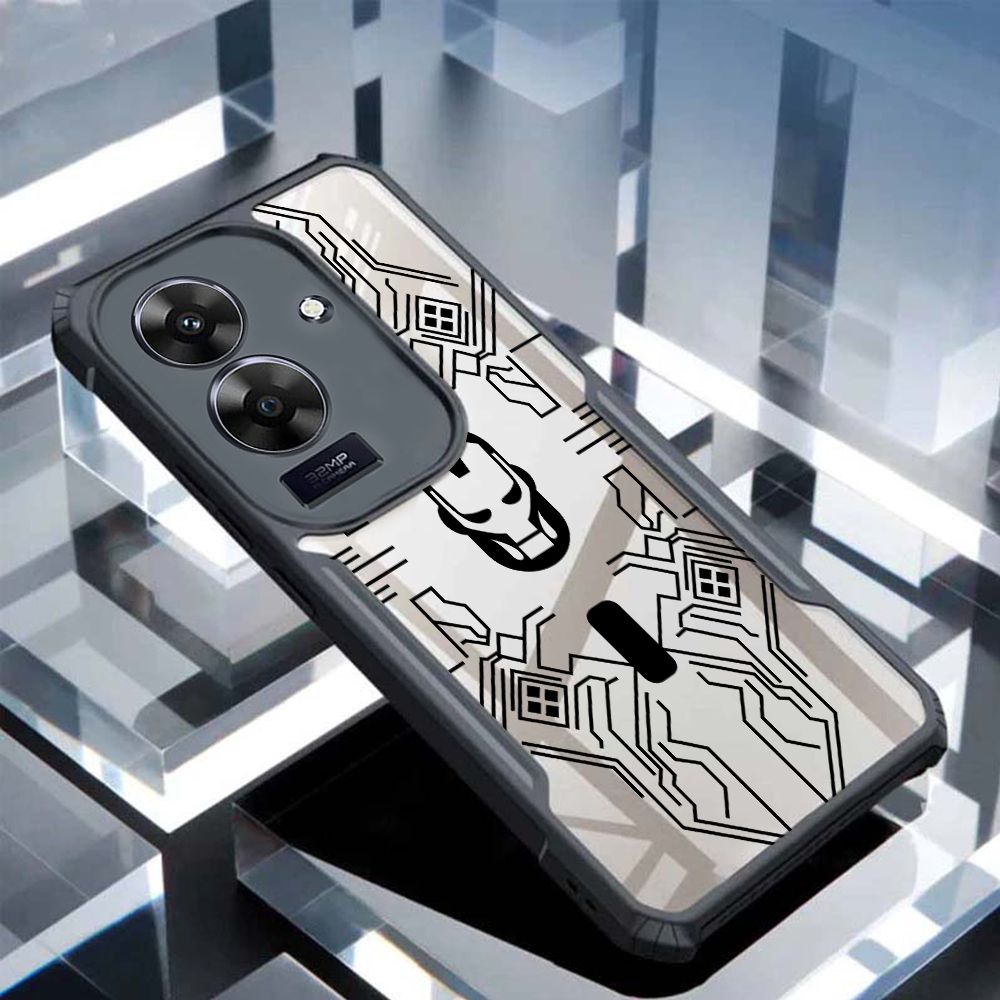 Ốp lưng trong suốt chống sốc phong cách Mecha sang trọng Realme 14X 14 13 12 12X 11 10 9 9i P1 Speed Pro Plus 4G 5G Iron Man Vỏ TPU