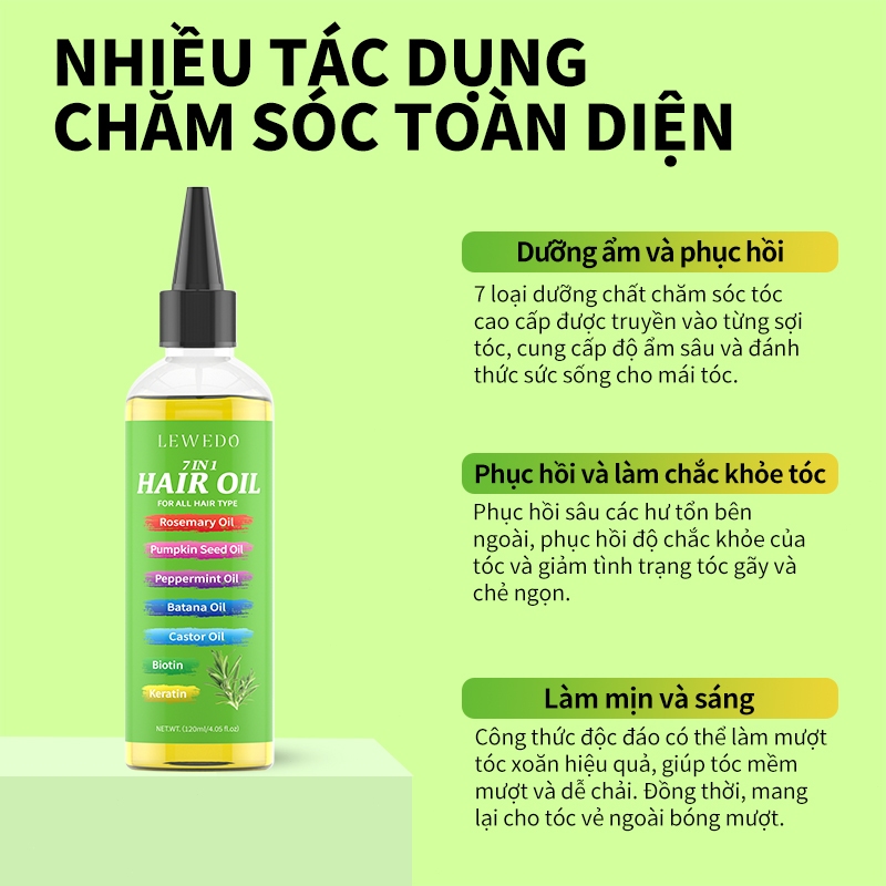 Lewedo 7 Trong 1 Dầu Tóc Phục Hồi Tóc Frizz-Free Hair Smooth Strong 120ML