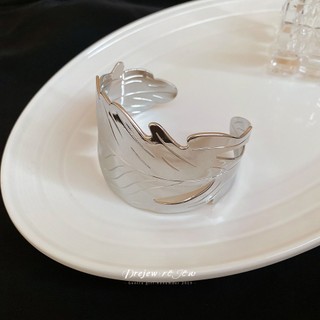 DREJEW Vòng tay mở in bóng kim loại không đều Châu Âu và Mỹ retro đơn giản vòng tay đa năng nhẹ sang trọng trang sức tay cao cấp