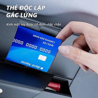 SEAMETAL Tấm Che Nắng Ô Tô Da Nhiều Túi Bảo Quản Kính Mát Giá Đỡ Kẹp Phụ Kiện Ô Tô
