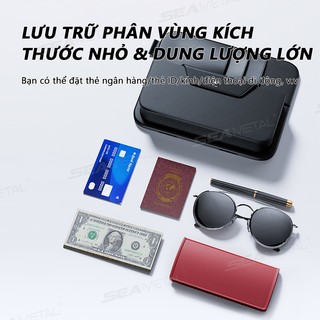SEAMETAL Tấm Che Nắng Ô Tô Da Nhiều Túi Bảo Quản Kính Mát Giá Đỡ Kẹp Phụ Kiện Ô Tô