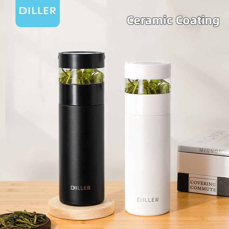 Diller Lớp Phủ Gốm Lót Vaccum Bình Giữ Nhiệt Bình Uống Trà Lọc 350 / 500 / 550ml MLH9165