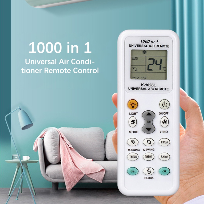 Cminyp Điều khiển từ xa điều hòa đa năng K-1028E Bộ điều khiển LCD A / C 1000 trong 1, Vinh quang tiêu thụ điện năng thấp
