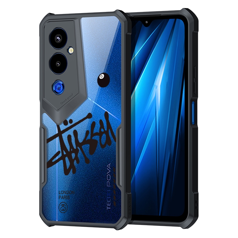 Trend Fashion Cool Black 8 Bida Acrylic Case Tecno Pova 7 Ultra 6 5 4 NEO 3 2 Neo Pro 4G 5G Vỏ Phụ Kiện Chống Sốc Vỏ Bảo Vệ