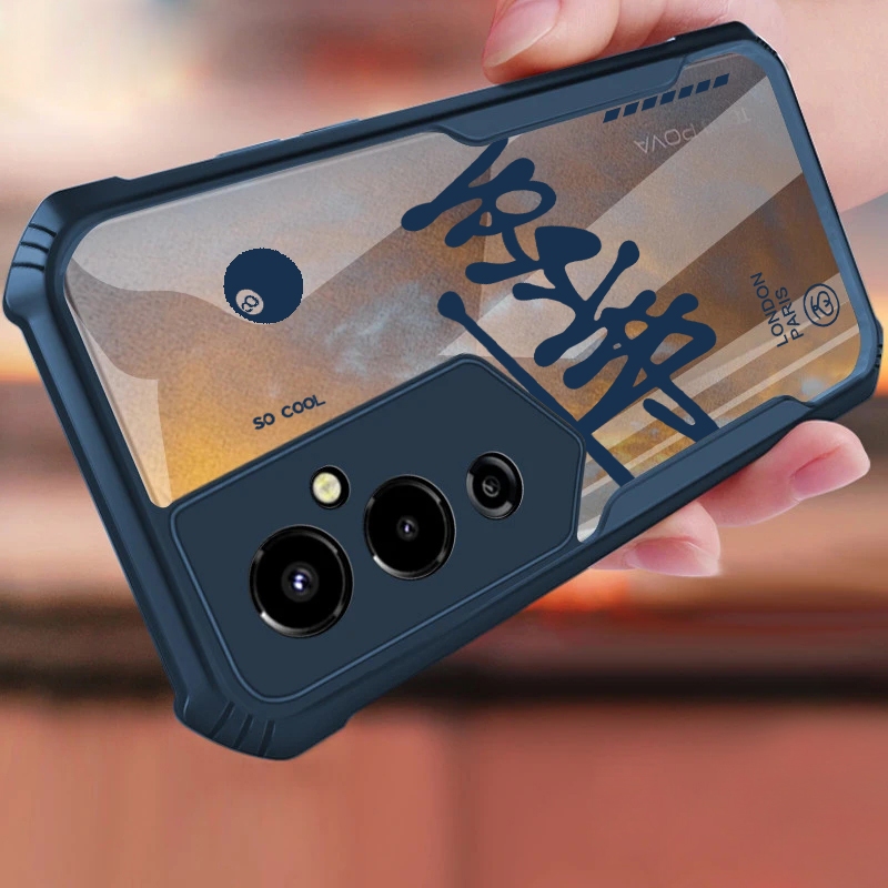 Trend Fashion Cool Black 8 Bida Acrylic Case Tecno Pova 7 Ultra 6 5 4 NEO 3 2 Neo Pro 4G 5G Vỏ Phụ Kiện Chống Sốc Vỏ Bảo Vệ