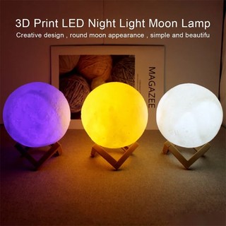 Đèn Mặt Trăng 8cm Đèn Ngủ LED Chạy Bằng Pin Có Chân Đế Đầy Sao Đèn Trang Trí Phòng Ngủ Đèn Ngủ Trẻ Em Quà Tặng Đèn Trăng