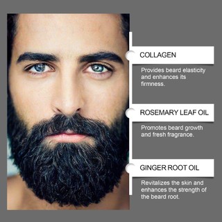 EAST MOON Men 's Beard Growth Serum 60ml Làm sạch nhẹ nhàng Dưỡng ẩm Làm mịn màng Dầu chăm sóc râu có con lăn