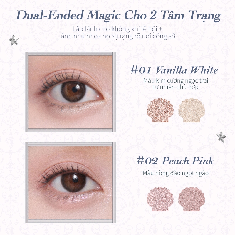 Flower BIẾT Bộ sưu tập Jewel của Shell Que highlight hai đầu
