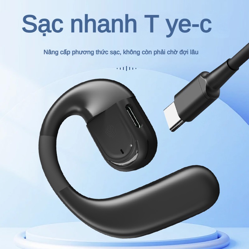 Phong Cách Mới Tai Nghe Bluetooth OWS YJ78 Trái Phải Đeo Xoay Thể Thao Không Dây Mở Tai Phong Cách Đeo Tai Không In-Ear