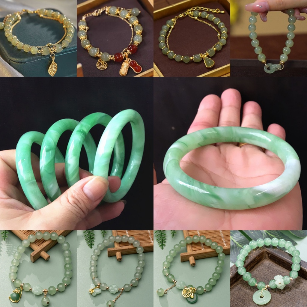 Nhà Máy Thời Trang Giả Ngọc Vòng Tay Xanh Nữ Vintage Vòng Tay Nữ Trang Sức Quà Tặng QrhYK