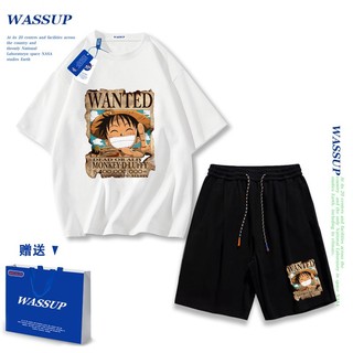 Áo thun ngắn tay Wassup mùa hè nam dáng rộng Quần Short Cotton hợp thời trang, nam nữ thể thao giản dị Phong cách đơn giản 2025 Phong cách mới