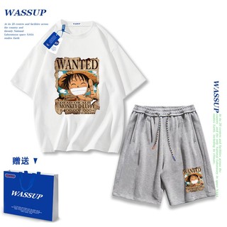 Áo thun ngắn tay Wassup mùa hè nam dáng rộng Quần Short Cotton hợp thời trang, nam nữ thể thao giản dị Phong cách đơn giản 2025 Phong cách mới