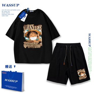 Áo thun ngắn tay Wassup mùa hè nam dáng rộng Quần Short Cotton hợp thời trang, nam nữ thể thao giản dị Phong cách đơn giản 2025 Phong cách mới