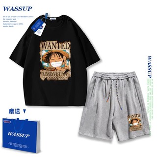Áo thun ngắn tay Wassup mùa hè nam dáng rộng Quần Short Cotton hợp thời trang, nam nữ thể thao giản dị Phong cách đơn giản 2025 Phong cách mới